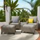 COOS BAY 4-Piece Brown Wicker Outdoor Patio Conversation Set Swivel Rocking Chairs with Gray Cushions and Ottomans CBM-P4-2A2G-BRNBGE