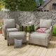 COOS BAY 5-Piece Brown Wicker Outdoor Conversation Set Patio Lounge Chair Set with Gray Cushions, Ottomans and Side Table CBM-P5-2BF2G-BRNBGE