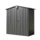 JimsMaison 6 ft. W x 3 ft. D Black Metal Shed with Latches, Vents and Double Door (18 sq. ft.) JMCPGS03B