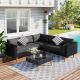 JimsMaison 4-Piece Wicker Patio Conversation Set with Gray Cushions JMGOPCS12GR