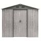 EGEIROSLIFE 7.4 ft. W x 5.3 ft. D Wood Grain Metal Storage Shed with Sliding Lockable Doors (50 sq. ft.) PWSWGR-68-H-HD4