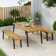 Noble House Utley Willow 3-Piece Teak Finish Acacia Wood Outdoor Dining Set 110937