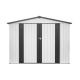 Tunearary 6 ft. W x 8 ft. D Grey White Metal Storage Shed with 2 Rainproof Hinge Doors (48 sq. ft.) ShedPYX43ss