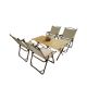 Misopily 5-Piece Natural Brown Wood Foldable and Portable Outdoor Dining Set for Patio, Balcony, Lawn, Garden and Backyard SA17-228B075