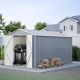 Thanaddo 8 ft. W x 12 ft. D Outdoor Metal Storage Shed 88.5 sq. ft. Gray M08120031