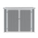 BTMWAY 4.69 ft. W x 2.46 ft. D Plastic Storage Shed Outdoor Storage Cabinet, Outdoor Trash Can Storage with Floor, 11.5 sq. ft. CXX-GORRT001GY-PSHED01