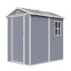 Sizzim 6.3 ft. W x 4.4 ft. D Outdoor Gray Resin Storage Plastic Shed Lockable Door and Floor (27.72 sq. ft.) SM-G37024GR