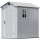 Patiowell 4 ft. W x 6 ft. D Plastic Outdoor Storage Shed with Floor and Lockable Door (23 sq. ft.) PAPS383WT2