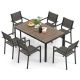 Costway 7- piece Grey Outdoor Dining Set HCST02568