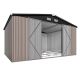 Sizzim 12 ft. W x 10 ft. D Metal Outdoor Storage Shed with Floor Frame, Double Door for Backyard Garden Patio (108 sq. ft.) SM-GJF1012-1