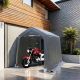 Tunearary 7 ft. W x 12 ft. D Gray Outdoor Plastic Portable Storage Shed Motorcycle Carport with 2 Rolling Zipper Doors 84 sq. ft. ShedGarageZJ