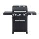 Monument Grills Mesa 3-Burner Propane Gas Grill in Black with Clear View Lid, LED Controls, Smoke Box, and Side Burner M325K
