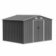 ITOPFOX 10 ft. x 8 ft. Metal Outdoor Storage Shed, Foundation and Lockable Doors, Tool Shed in Grey (80 sq. ft.) H2PH037OT002