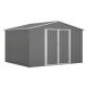 Unbranded 10 ft. x 8 ft.Outdoor Metal Storage Shed with Metal Base and Lockable Door for Backyard Lawn Coverage Area 80 sq.ft.Gray LQ-W25036