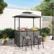 Costway 3-Piece Grey Metal Outdoor Bar Set HCST02590
