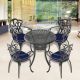 Unbranded 5-Piece Metal cast aluminum Outdoor Dining table and chairs patio furniture Set (with Cushions, random colors) ER-W1710S00048