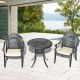 Unbranded 3-Piece Metal cast aluminum Outdoor Dining table and chairs patio furniture Set (with Cushions, random colors) ER-W1710S00045