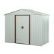 COOLSHARK 8 ft. W x 4 ft. D Outdoor Metal Storage Shed Lockable Patio Shed for Tool, Garden, Bike (32 sq. ft.) White OSS-005