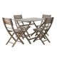 Unbranded Gray 5-Piece Wood Outdoor Dining Set, Foldable Patio Furniture Set 500789328GR