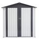 FIROMO DIY Install 6 ft. W x 4 ft. D 6 ft. H Metal Shed with Water Repellency Durability Grey 25 sq. ft. MetalShed02LP