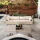 moda furnishings 5-Piece Wicker Patio Conversation Sectional Seating Set with Beige Cushions DJ-W2775S00004