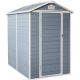 ToolCat 4 ft. W x 6 ft. D Plastic Resin Shed Kit Outdoor Storage Tool Room with Single Door for Garden, Lawn, Grey (24 sq. ft.) NGG-16-HY