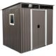 ToolCat 6 ft. W x 5 ft. D Metal Storage Shed Outdoor Tool Room with Windows and Transparent Plate, Gray (27.6 sq. ft.) NGG-18-HY