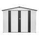 ToolCat 8 ft. W x 6 ft. D Outdoor Metal Storage Shed All Weather Tool Room with 2-Lockable Doors, White (43.23 sq. ft.) NGG-27-HY