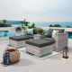Unbranded 5-Pieces Outdoor Patio Garden Wicker Sectional Conversation Sofa Set with Furniture Protection Cover ODS0036