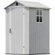 Patiowell 4 ft. W x 4 ft. D Outdoor Storage Plastic Shed with Floor and Lockable Door in White (15.1 sq. ft.) PAPS421WT2