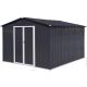 Unbranded Hot Sale 10 ft. W x 12 ft. D Gray Metal Outdoor Storage Shed with Vents Lockable Door for Garden Tool & Toys(120sq. ft.) FC-WS00036
