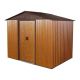 Siavonce 8 ft. W x 6 ft. D Outdoor Metal Storage Shed with Floor Base, Coffee(48 sq. ft.) XMJ-P175672
