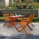 Unbranded 5 Piece Wood Patio Conversation Set Foldable Patio Dining Set, Indoor and Outdoor Universal Patio Table-012