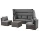 Zeus & Ruta 6-Piece Gray Wicker Patio Outdoor Conversation Sets with Gray Cushions
