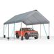 FIROMO 12 ft. W x 20 ft. D Metal Carport Gray Roof Adjustable Peak Height Heavy-Duty Portable Garage Canopy, Vehicle Protection JW-6716-G