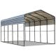 Unbranded 14 ft. W x 25 ft. D x 12.8 ft. H Gray Roof Metal Carport, Car Canopy and Shelter 334GY-XWG