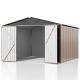 VIWAT 8 ft. W x 12 ft. D Metal Outdoor Storage Shed with Lockable Doors and Vents(96 sq. ft.) SSH-M0812-BN