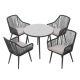 Freestyle 5-Piece Wicker Black Outdoor Dining Chair Set with Dining Table, Light Grey Cushions HD-WK08BK09BK