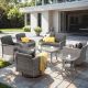 XIZZI Camellia 7-Piece Wicker Patio Conversation Seating Sofa Set with Black Cushions and Swivel Rocking Chairs YZGRS-GNDS104