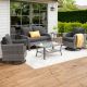 XIZZI Camellia 5-Piece Wicker Patio Conversation Seating Sofa Set with Black Cushions and Swivel Rocking Chairs YZGRS-GNDS100B1