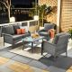 XIZZI Gladiola 4-Piece Wicker Patio Conversation Seating Sofa Set with Dark Gray Cushions GNDS204-B12