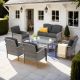 XIZZI Gladiola 6-Piece Wicker Patio Conversation Seating Sofa Set with Black Cushions GNDS106-B122