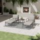 EGEIROSLIFE 5-Piece Aluminum Patio Conversation Set with End Table and Gray Cushions SF5-GG-B1-HD4