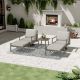 EGEIROSLIFE 5-Piece Aluminum Patio Conversation Set with 2 Swivel Chairs, End Table and Gray Cushions SF5-GG-B2-HD4