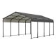 Huluwat 12 ft. W x 20 ft. D x 8.8 ft. H Black Roof Heavy Duty Galvanized Steel Carport for Pickup, Boat, Car and Tractors S-S00006