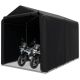 ANGELES HOME 5.2 ft. W x 7.1 ft. D x 4.1 ft. H Black Metal Bicycle Motorcycle Carport Outdoor Storage Shed M026GRAW1063