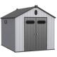 JimsMaison 8 ft. W x 10 ft. D Plastic Shed with DoubleDoor and Vents (80 sq. ft.) JMSNSTG04GR