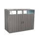 Siavonce 5.23 ft. W x 2.7 ft. D Garbage Bin Shed Stores 2 Trash Cans Metal Outdoor Bin Shed Stainless Steel 13.77 sq. ft. XMJ-133888