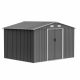 Siavonce 10 ft. x 8 ft. Metal Tool Storage Shed with Outdoor Foundation & Lockable Doors All Weather Metal Sheds for Garden Patio XMJ-S00035
