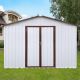 Boosicavelly 10 ft. W x 12 ft. D White Coffee Metal Shed with Double Door and Vents (120 sq. ft.) BOSTSTG13W